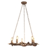 Rein 5 Light Antler Cartwheel Chandelier - Natural