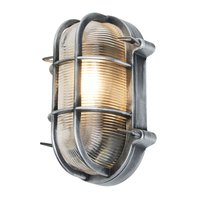 Remy 1 Light Outdoor Caged Oval Bulkhead Wall Light - Silver