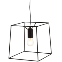 Rome Square Wire Frame Ceiling Pendant - Matte Black