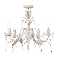 Romeo 5 Light Chandelier - Cream & Gold