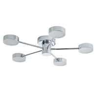 Rosalie 5 Light Bathroom LED Semi Flush Ceiling Light - Chrome