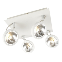 Rosco 4 Light Parabolic Square Ceiling Spotlight Plate - White