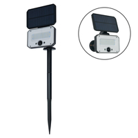 Sampson Outdoor LED Solar Wall Flood Light or Ground Spike Light - Black