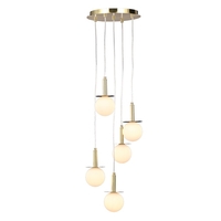 Saucer 5 Light Ceiling Cluster Pendant - Satin Brass