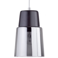 Scandi Ceiling Pendant with Smoked Glass Shade - Black