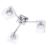 Semi Flush Ceiling Light - Chrome Globe Verona with Glass Shades - 3 Light