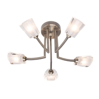 Semi Flush Ceiling Light Kay Antique Brass 5 Light