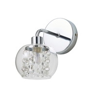 Seren 1 Light Clear Glass Bathroom Wall Light - Chrome