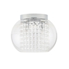 Seren 2 Light Clear Glass Bathroom Flush Ceiling Light - Chrome