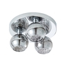 Seren 3 Light Clear Glass Bathroom Flush Ceiling Light - Smoke