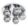 Seren 5 Light Smoke Glass Bathroom Flush Ceiling Light - Chrome
