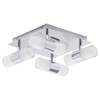 Settle Bathroom LED 8 Light Flush Ceiling Spotlight Plate with 4 Heads - Chrome