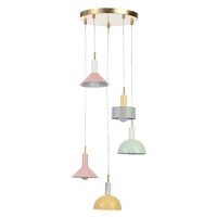 Shades 5 Light Ceiling Cluster Pendant - Multicoloured