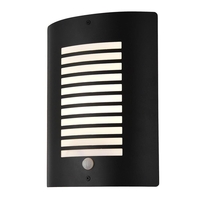 Sigma Panel Slatted Wall Lantern With PIR Black