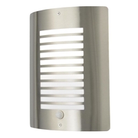 Sigma Panel Slatted Wall Lantern With PIR Stainless Steel