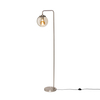 Sitara 1 Light Floor Lamp with Champagne Glass Shade - Satin Nickel