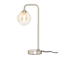 Sitara 1 Light Table Lamp with Champagne Glass Shade - Satin Nickel