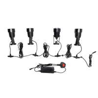 Sitka 4 x 3 Watt LED Outdoor Garden Spike Kit with 5m Cable - Black