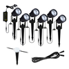 Sitka 6 x 3 Watt LED Outdoor Garden Spike Kit with 5m Cable and Photocell Sensor - Black