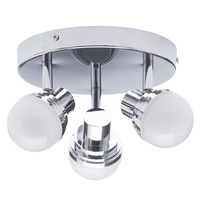 Skipton Bathroom LED Spotlight Plate with 3 Adjustable Mini Globe Heads - Chrome