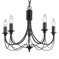 Somerset 5 Arm Chandelier Ceiling Light - Black