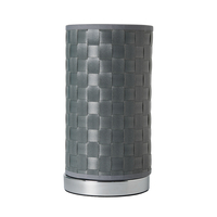 Sovin Cylindrical Table Lamp with Silver Shade - Chrome