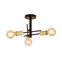 Sparro 3 Light Semi Flush Ceiling Light - Black