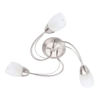 Spiral Arm 3 Light Semi Flush Ceiling Light - Satin Nickel
