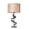 Spiral Table Lamp with Mocha and Silver Shade - Black