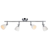 Spotlight Bar with White Shades 4 Light Adjustable Chrome