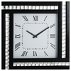 Square Clock with Black Mirrored Glass Frame - Black
