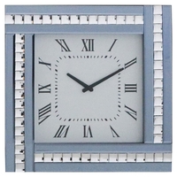 Square Clock with Smoked Mirrored Glass Frame - Smoke