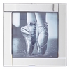 Square Mirror Picture Frame with Glittered Ballerina Shoes Illustration - Silver