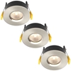 Stanley 3 Pack of Volta Recessed LED Fire Rated Downlighters - Satin Nickel