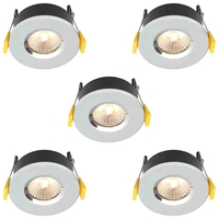Stanley 5 Pack of Volta Recessed LED Fire Rated Downlighters - Chrome