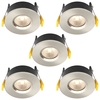 Stanley 5 Pack of Volta Recessed LED Fire Rated Downlighters - Satin Nickel