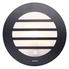 Stanley Azure Outdoor Circular Wall or Ceiling Light with PIR Sensor - Black