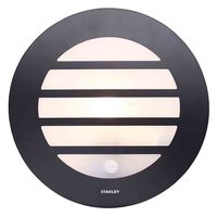 Stanley Azure Outdoor Circular Wall or Ceiling Light with PIR Sensor - Black