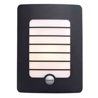 Stanley Castille Outdoor Rectangular Wall Light with PIR Sensor - Black