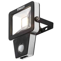 Stanley Lucerne Outdoor 50 Watt LED Flood Light with PIR Sensor - Cool White - Black