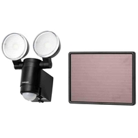 Stanley Moritz Twin Outdoor 6 Watt LED Solar Powered Flood Light - Black