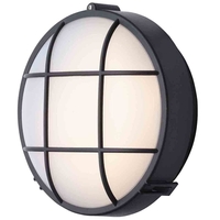 Stanley Rogen Outdoor Round LED Bulkhead Wall or Ceiling Light - Black