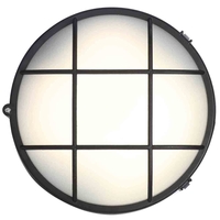 Stanley Rogen Outdoor Round LED Bulkhead Wall or Ceiling Light - Black