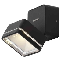Stanley Tiber Outdoor LED Square Die-Cast Adjustable Wall Light - Black