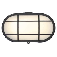 Stanley Vasman Outdoor Oval LED Bulkhead Wall or Ceiling Light - Black