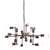 Steamer 18 Light Industrial Pipe Style Ceiling Pendant - Rust