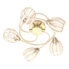 Stripe 5 Arm Semi Flush Ceiling Light - Brushed Gold