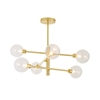Supa 6 Light Stick Semi Flush Ceiling Light - Satin Brass