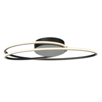 Swirl LED Loop Semi Flush Ceiling Light - Black