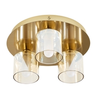 Sylvia 3 Light Bathroom Ceiling Spotlight Plate - Satin Brass